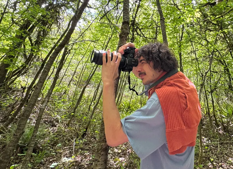 Student with camera